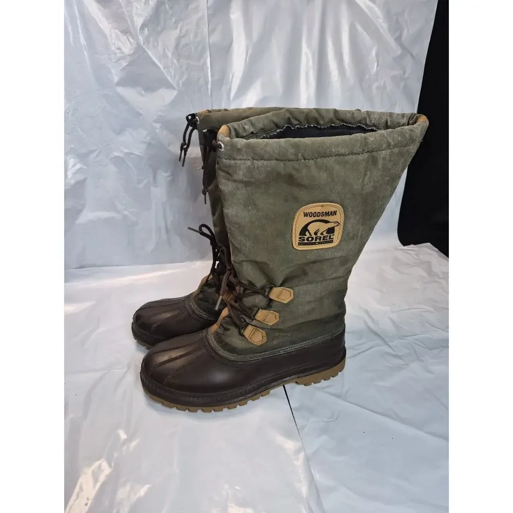 SOREL KAUFMAN WOODSMAN STEEL SHANK INSULATED WINTER BOOTS MENS SIZE 11